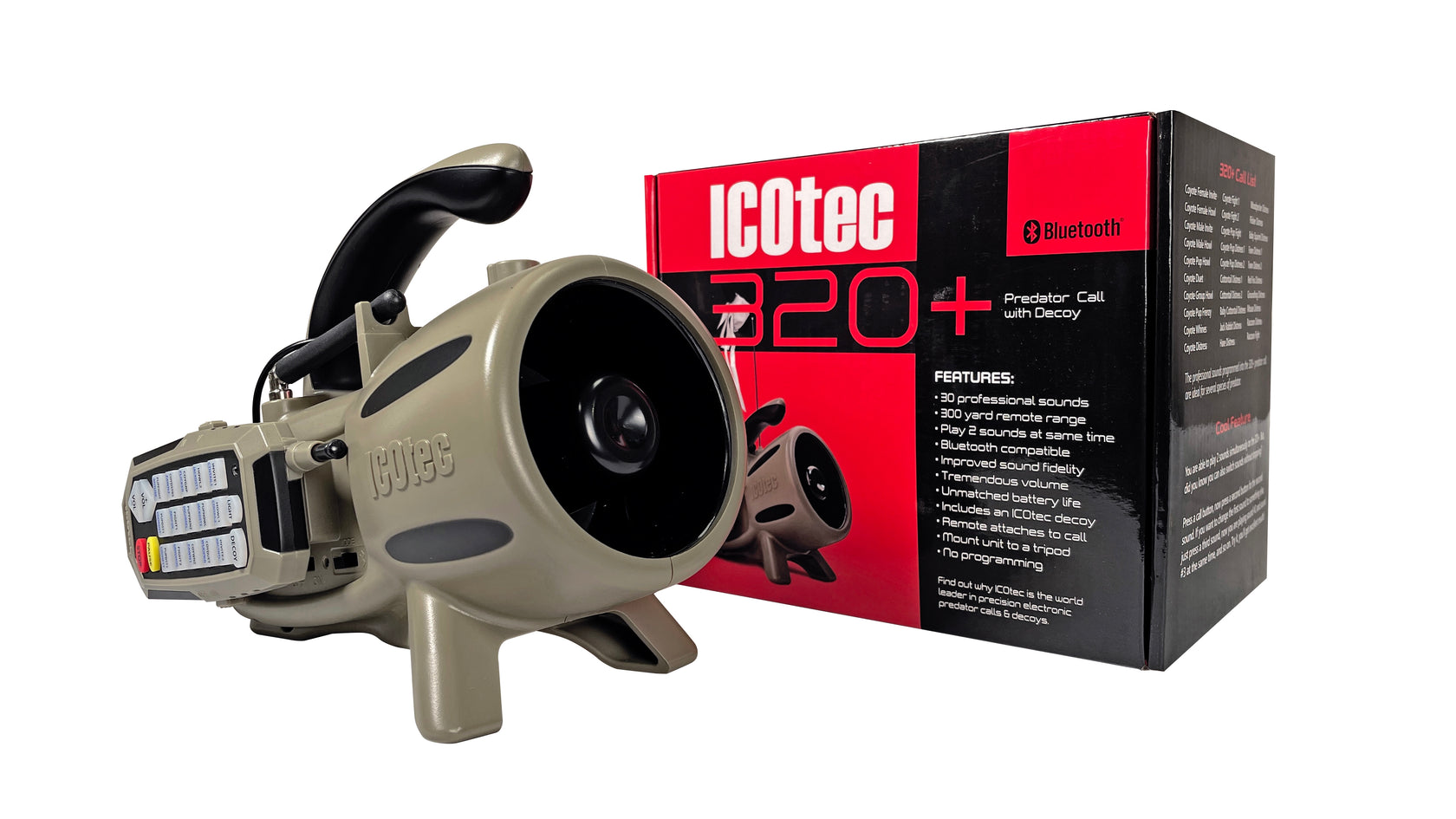 ICOtec 320+ Predator Call - For hunting Coyote, Fox, Deer, Raccoon